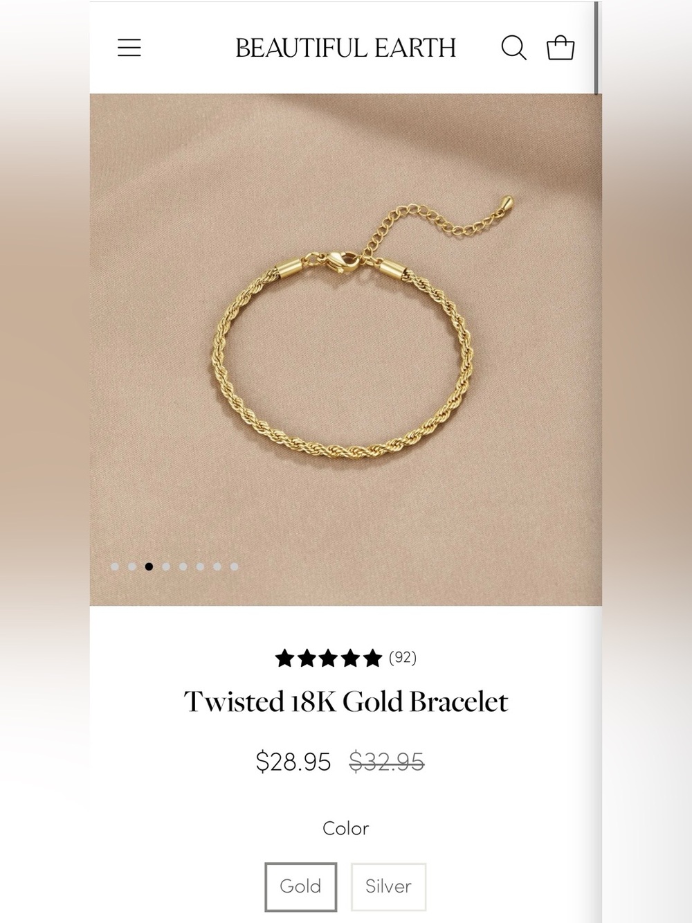 Twisted 18k Gold Plated Bracelet